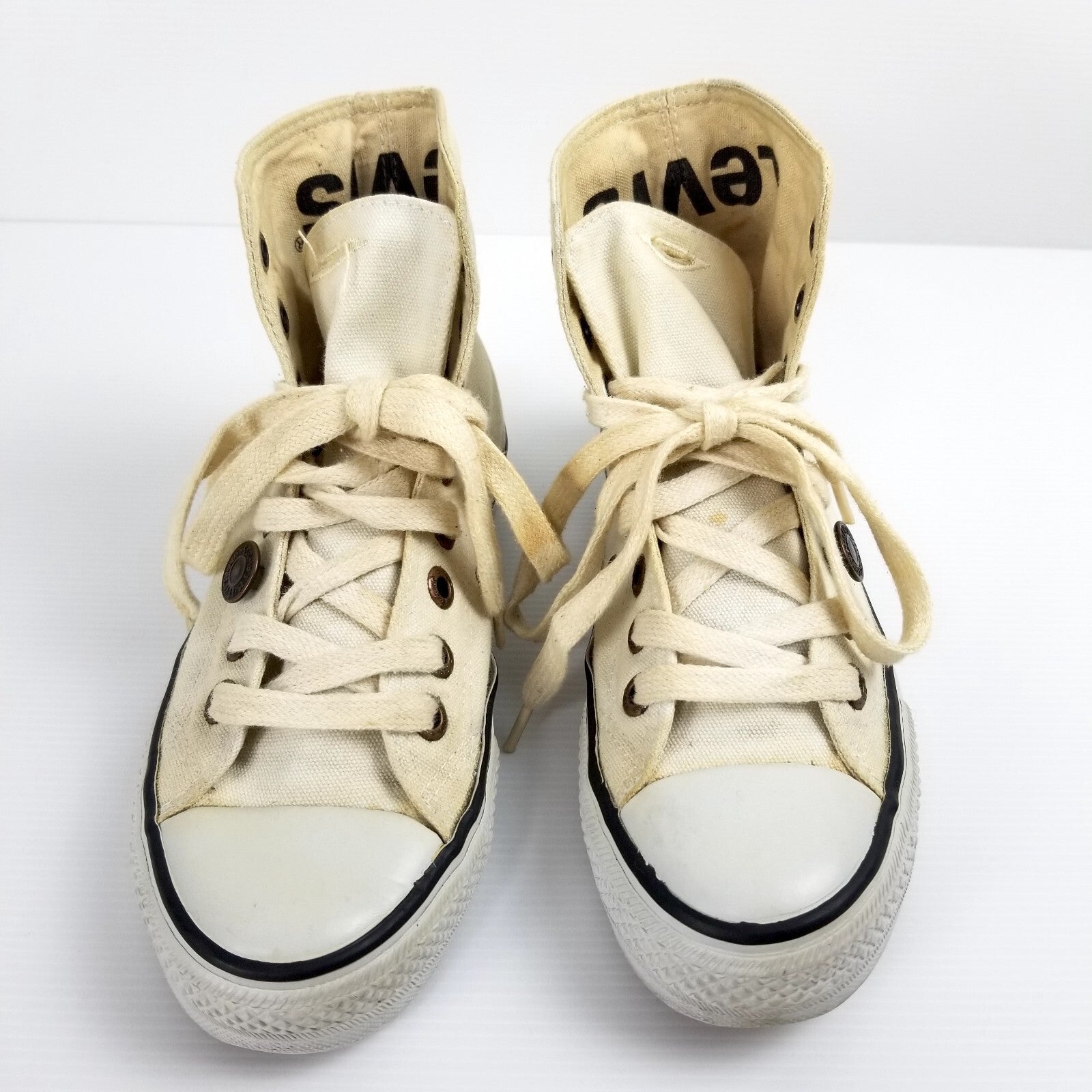 Rare Vintage Levi's US 4 Hi-Top Canvas Sneakers Shoes EU 36 UK 3 Women's Youth