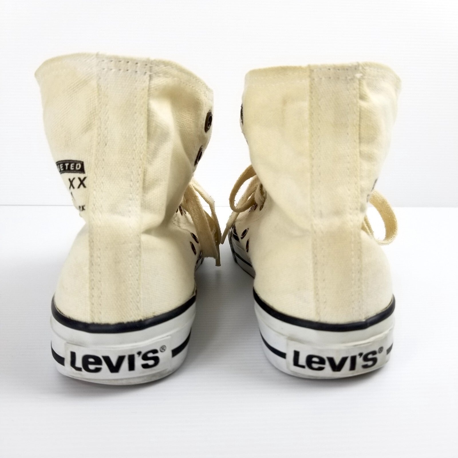 Rare Vintage Levi's US 4 Hi-Top Canvas Sneakers Shoes EU 36 UK 3 Women's Youth