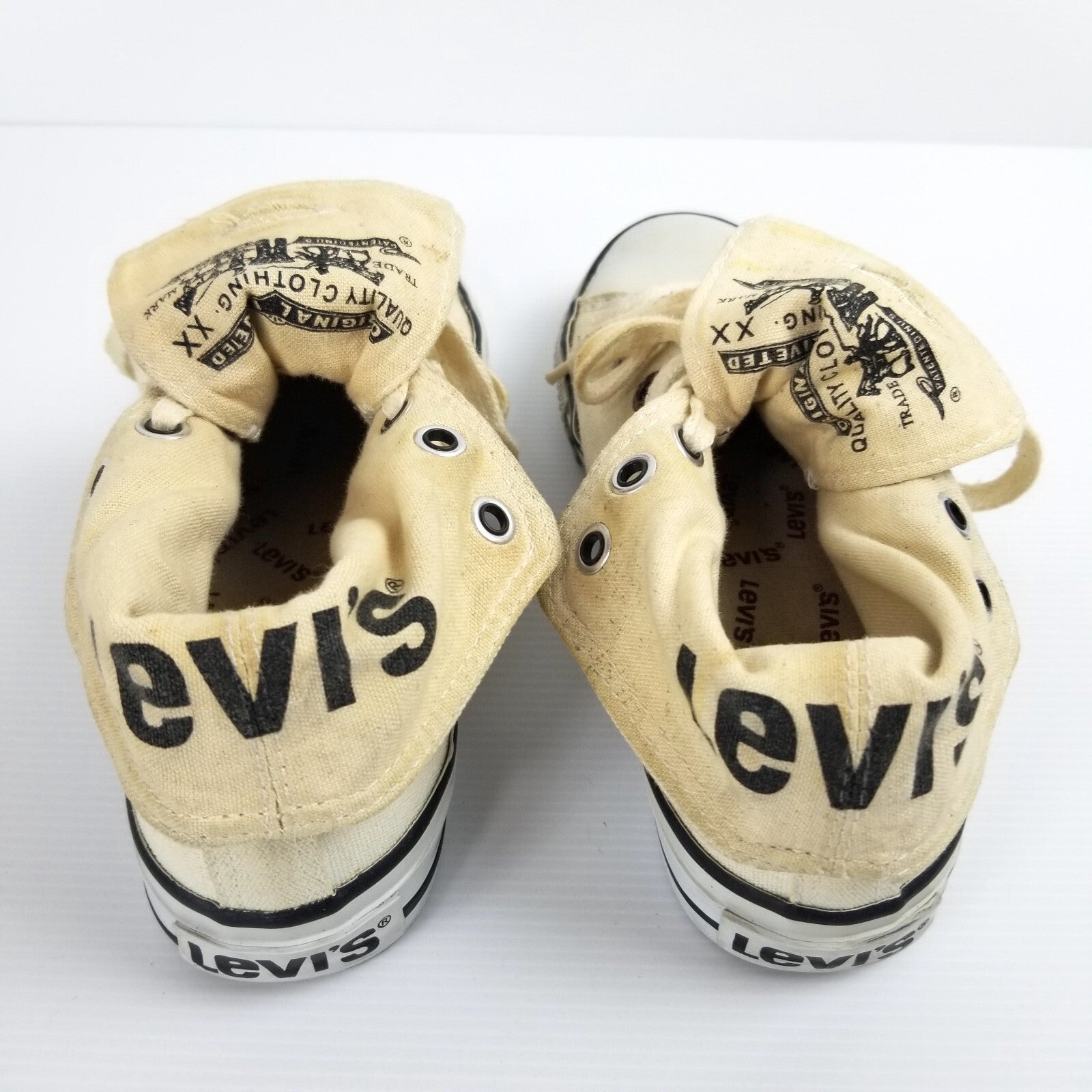 Rare Vintage Levi's US 4 Hi-Top Canvas Sneakers Shoes EU 36 UK 3 Women's Youth