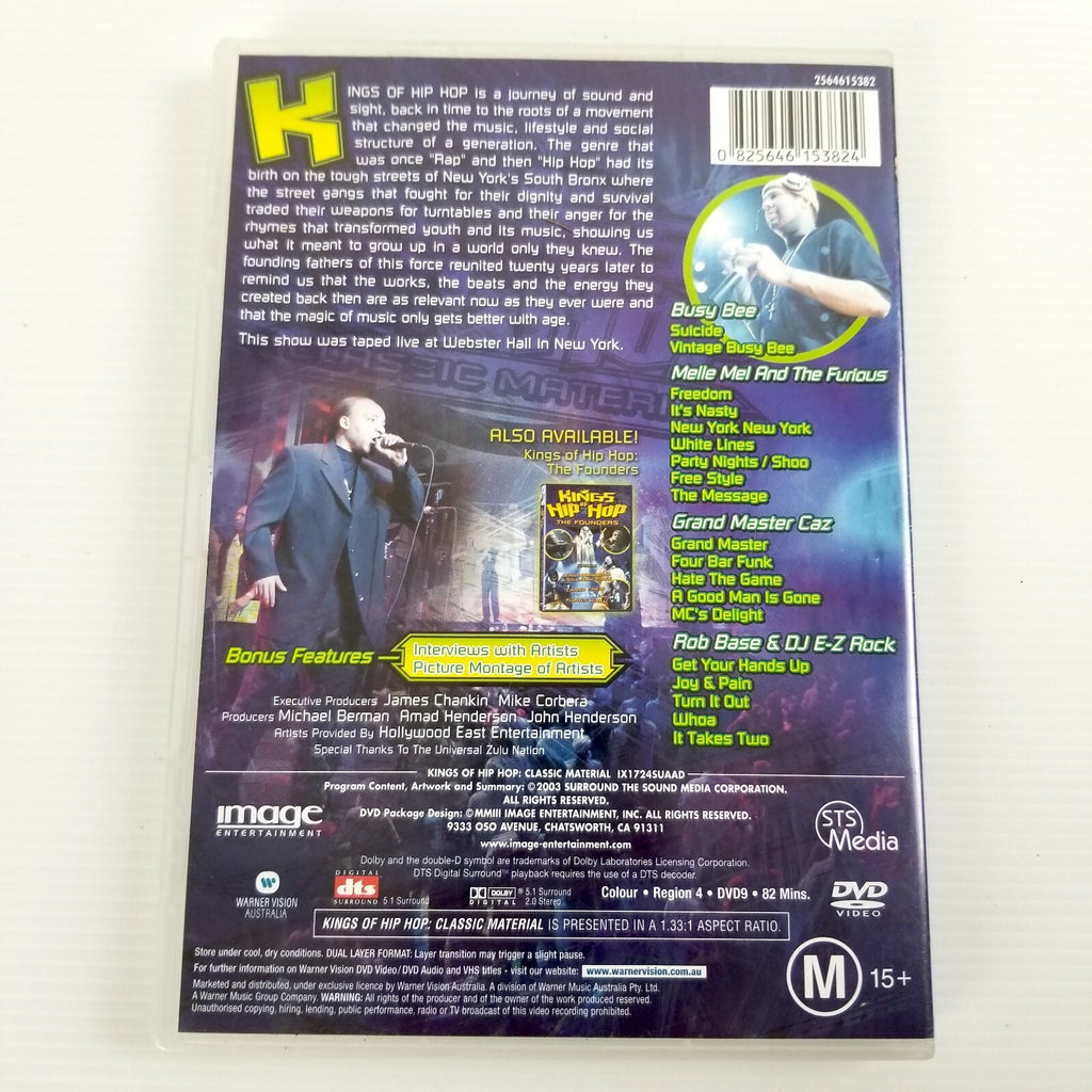 Kings Of Hip Hop Classic Material (DVD, 2003) Melle Mel Grandmaster Caz Rob Base