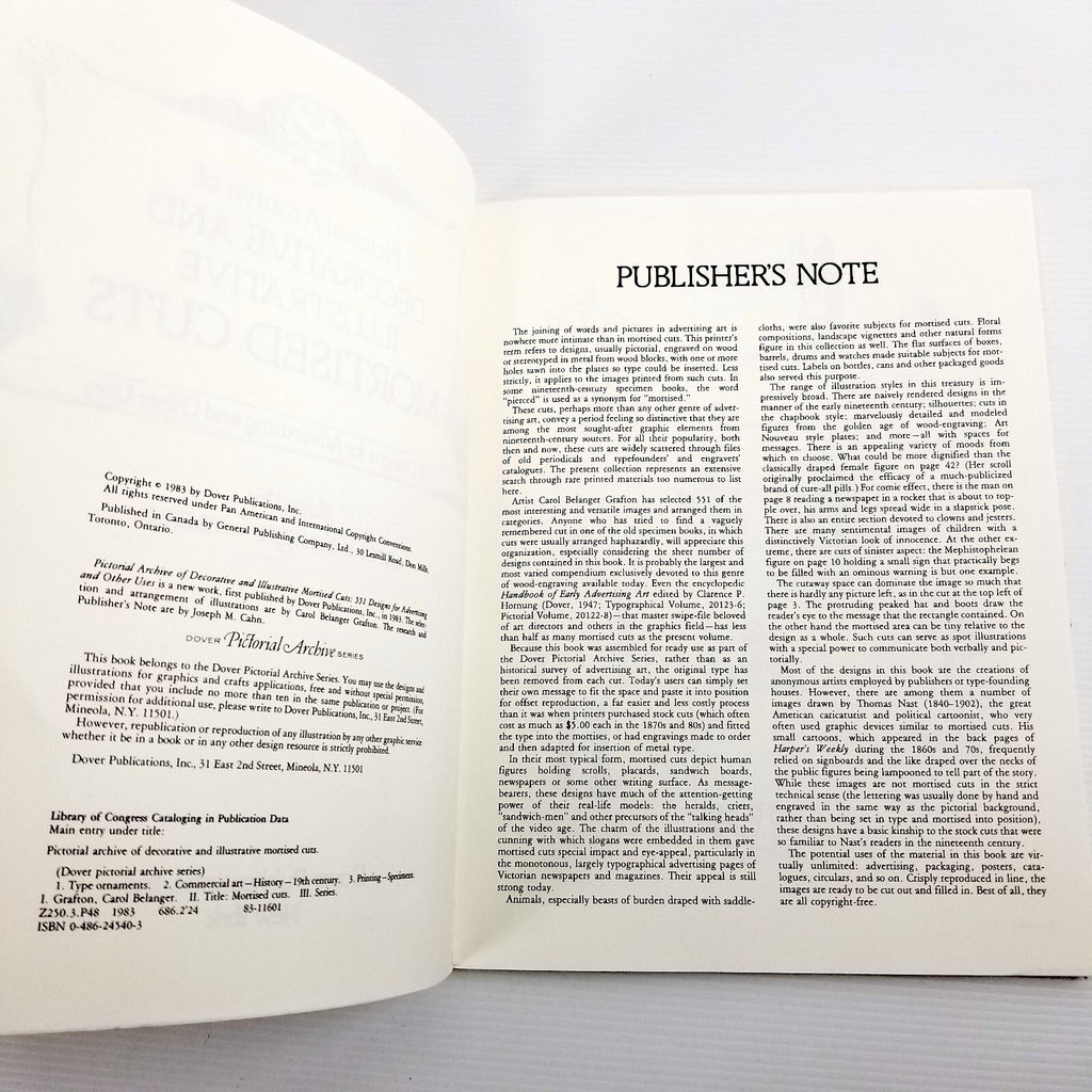 Pictorial Archive of Decorative and Illustrative Mortised Cuts: 551 Designs 1983