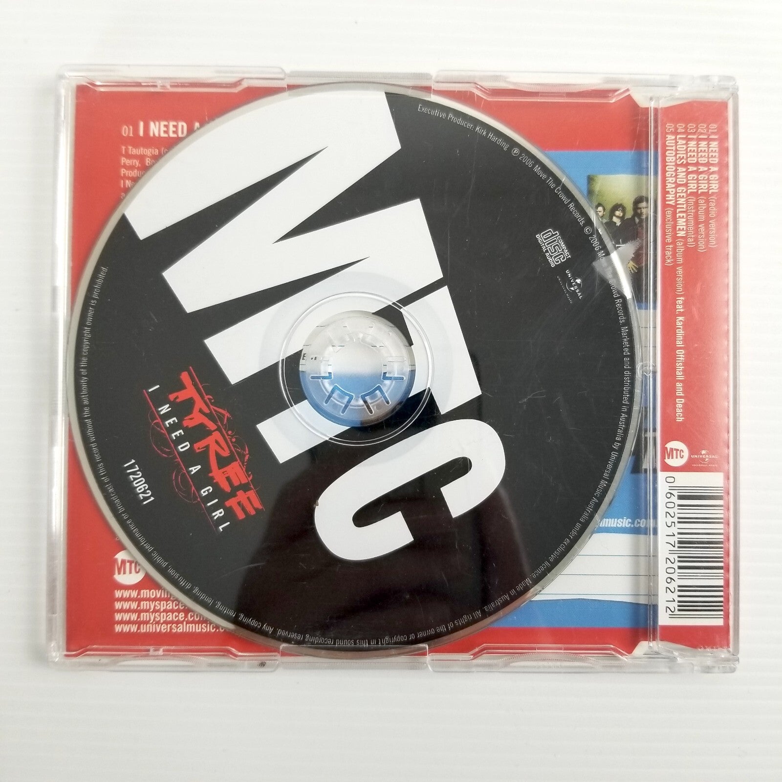 Tyree I Need A Girl Australian CD Single (2006) Aussie Hip Hop Bonus Stickers