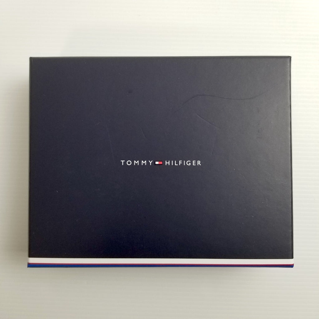 Tommy Hilfiger Men's Designer Premium Leather Bifold Eton Coin Wallet Black, New