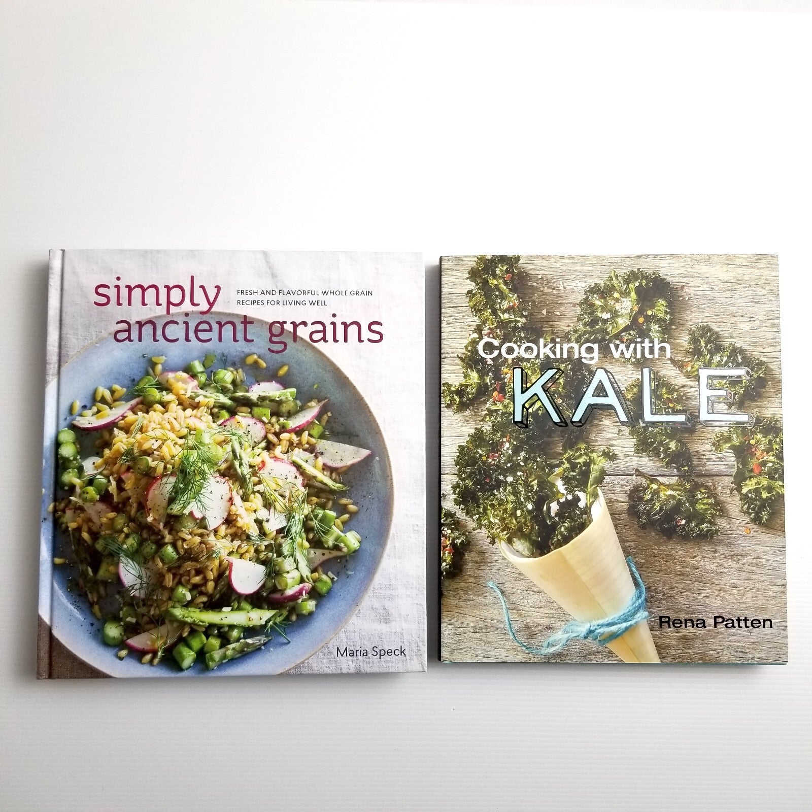 2x Healthy Cookbooks: Simply Ancient Grains Cooking with Kale Recipes Hardcover