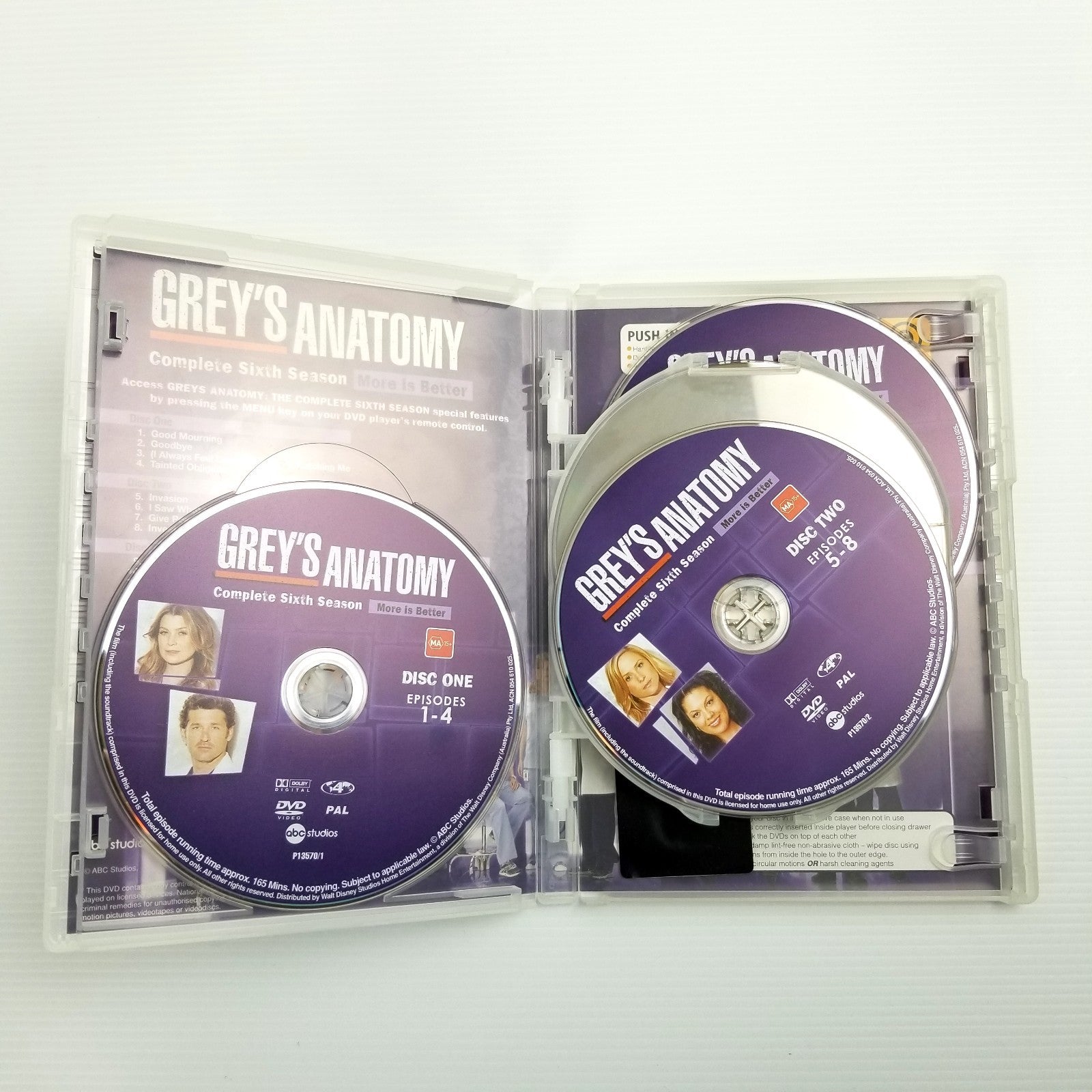 Grey's Anatomy Season 6 (Box Set, DVD, 2009) 6 Discs Episodes 1-24 Region 4 PAL
