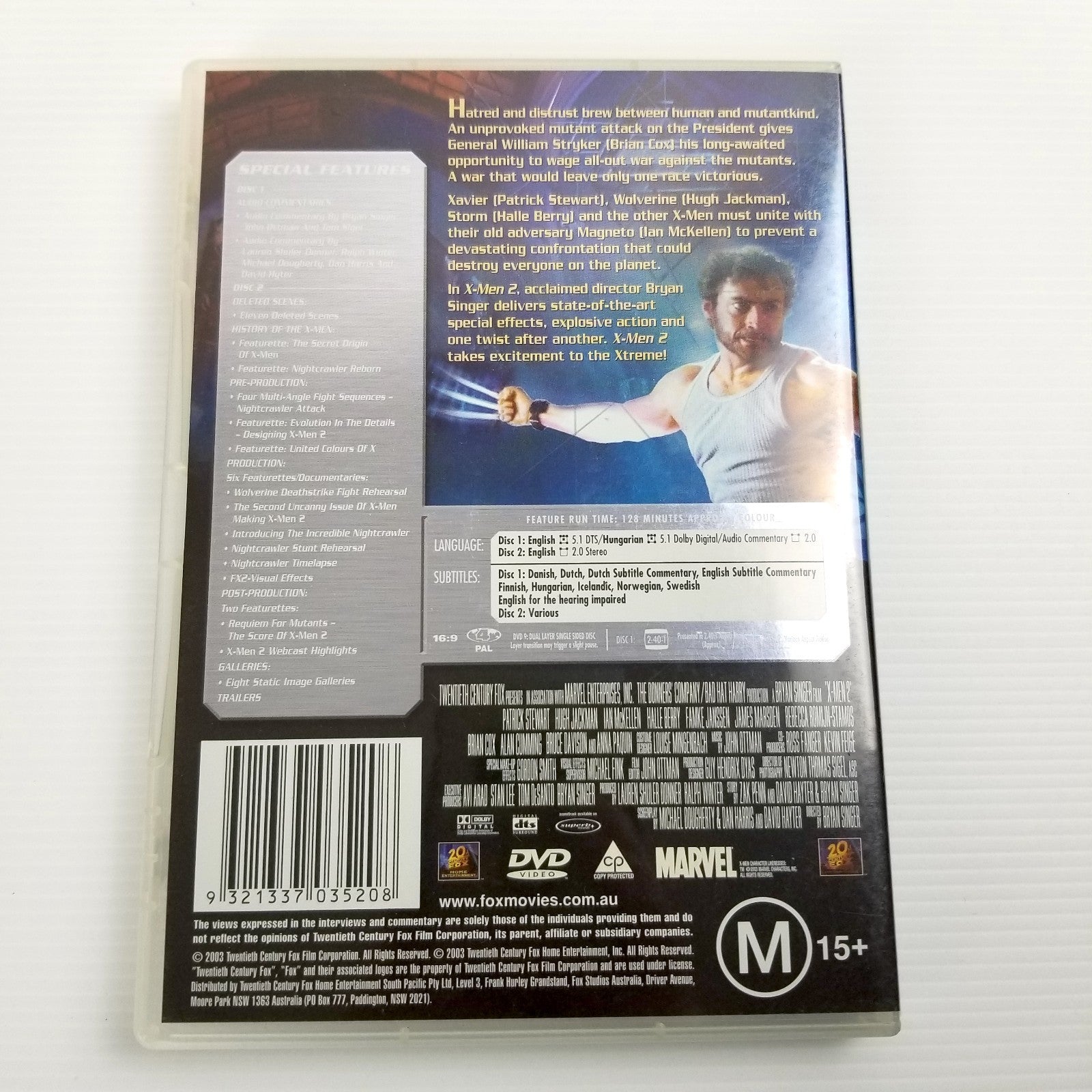 X-Men 2 (DVD, 2002) Hugh Jackman Halle Berry 2-Disc Special Edition Region 4 PAL