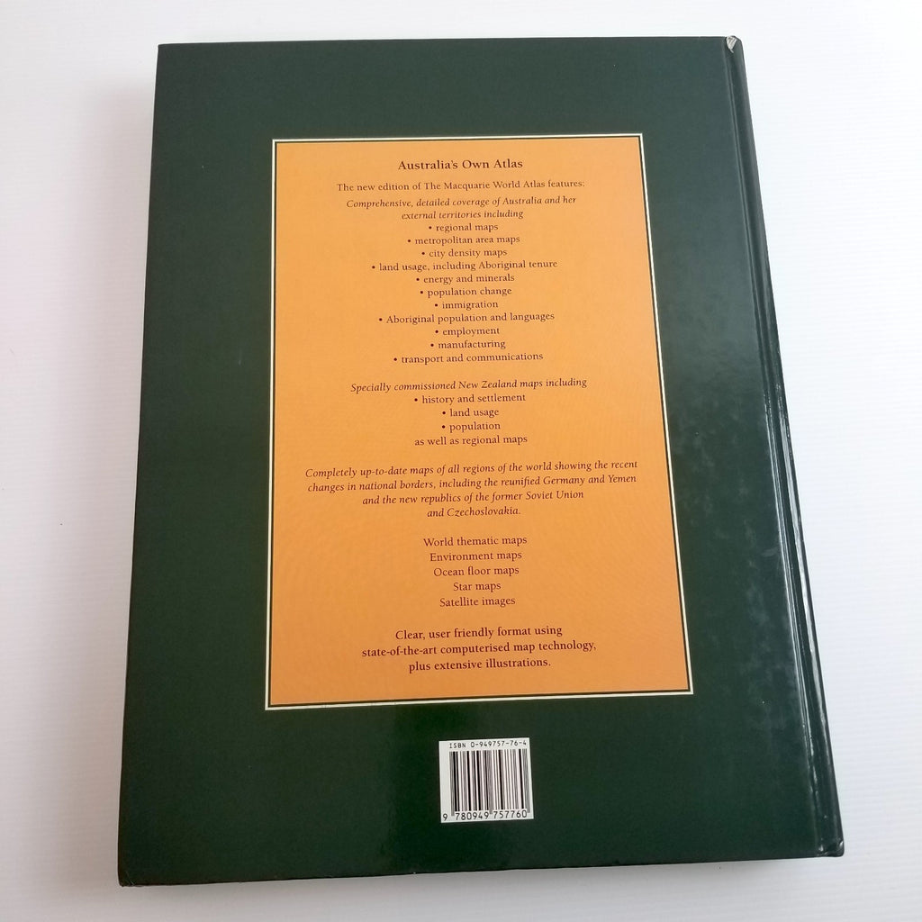 Vintage Rare The Macquarie World Atlas by Macquarie (Hardcover, 1994) Large Book