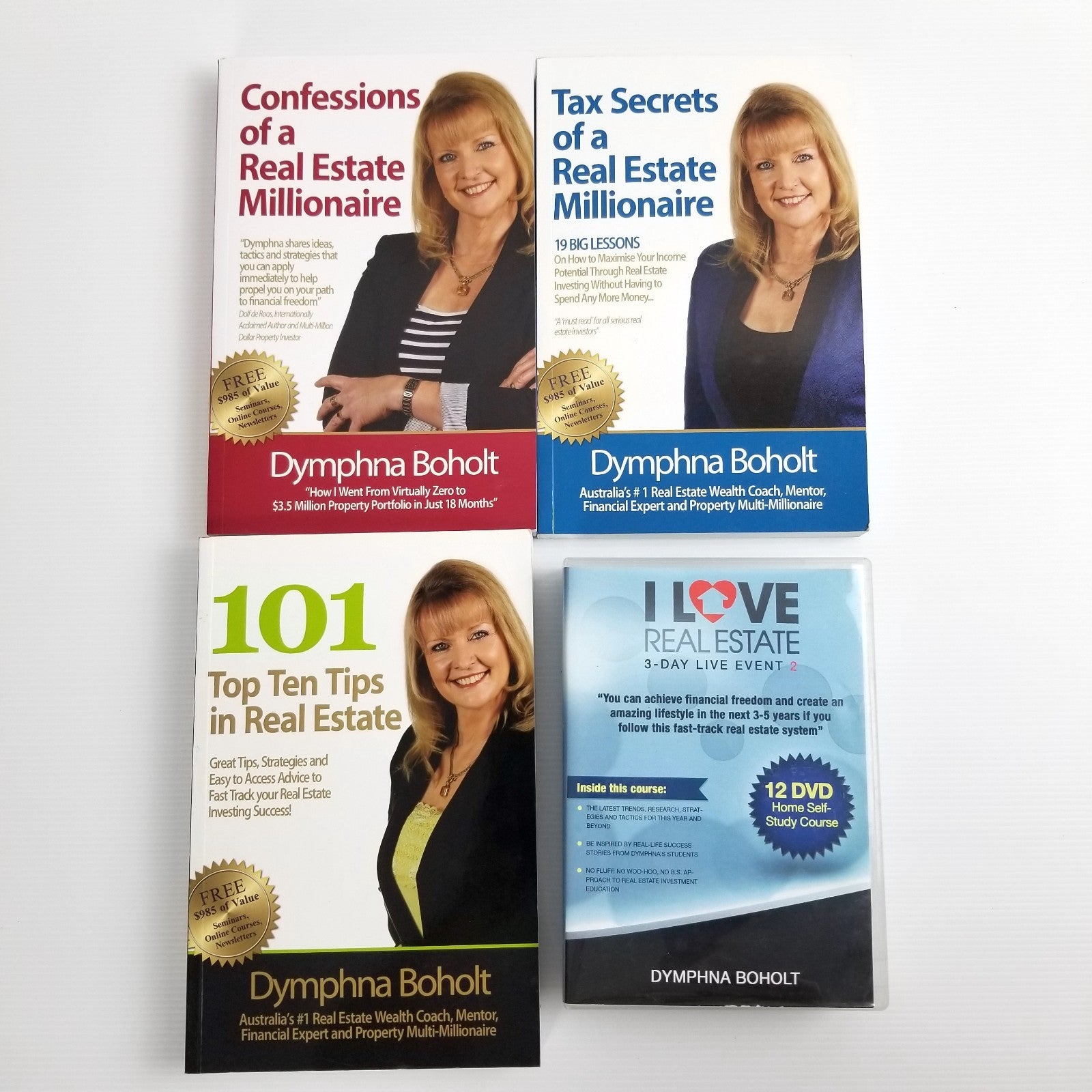 Dymphna Boholt Real Estate Wealth Lot 3 Books 12-DVD “I Love Real Estate” Course