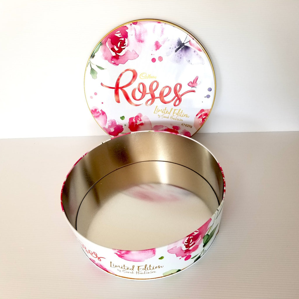 Cadbury Roses Limited Edition Decorative Tin 620g by Sarah Hankinson Empty