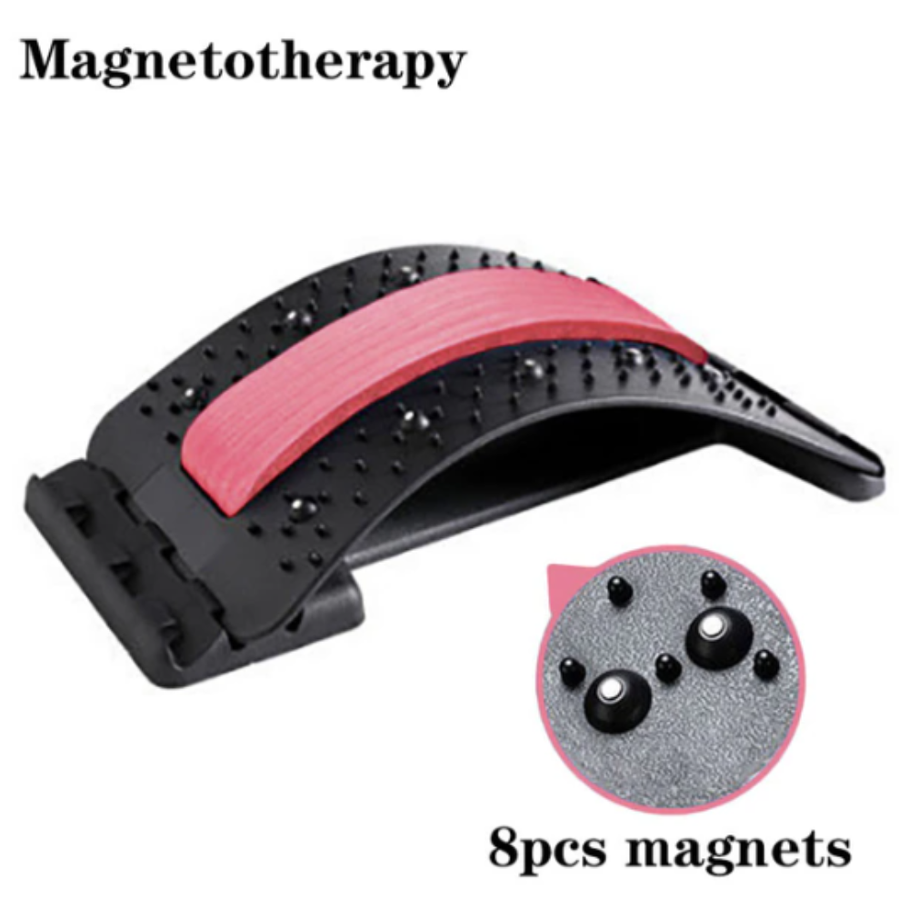 Magnetotherapy Pink Multi-Level Adjustable Lumbar Spine Back Support Stretcher
