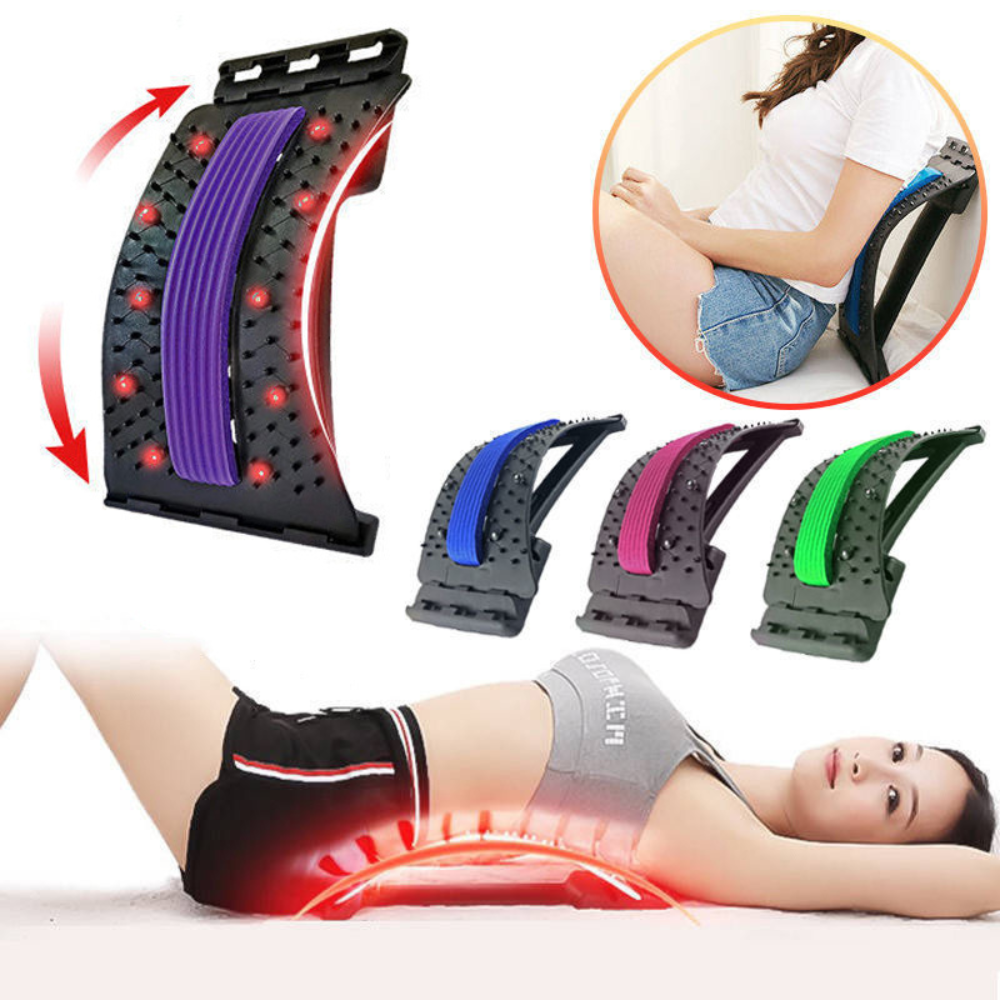 Magnetotherapy Pink Multi-Level Adjustable Lumbar Spine Back Support Stretcher