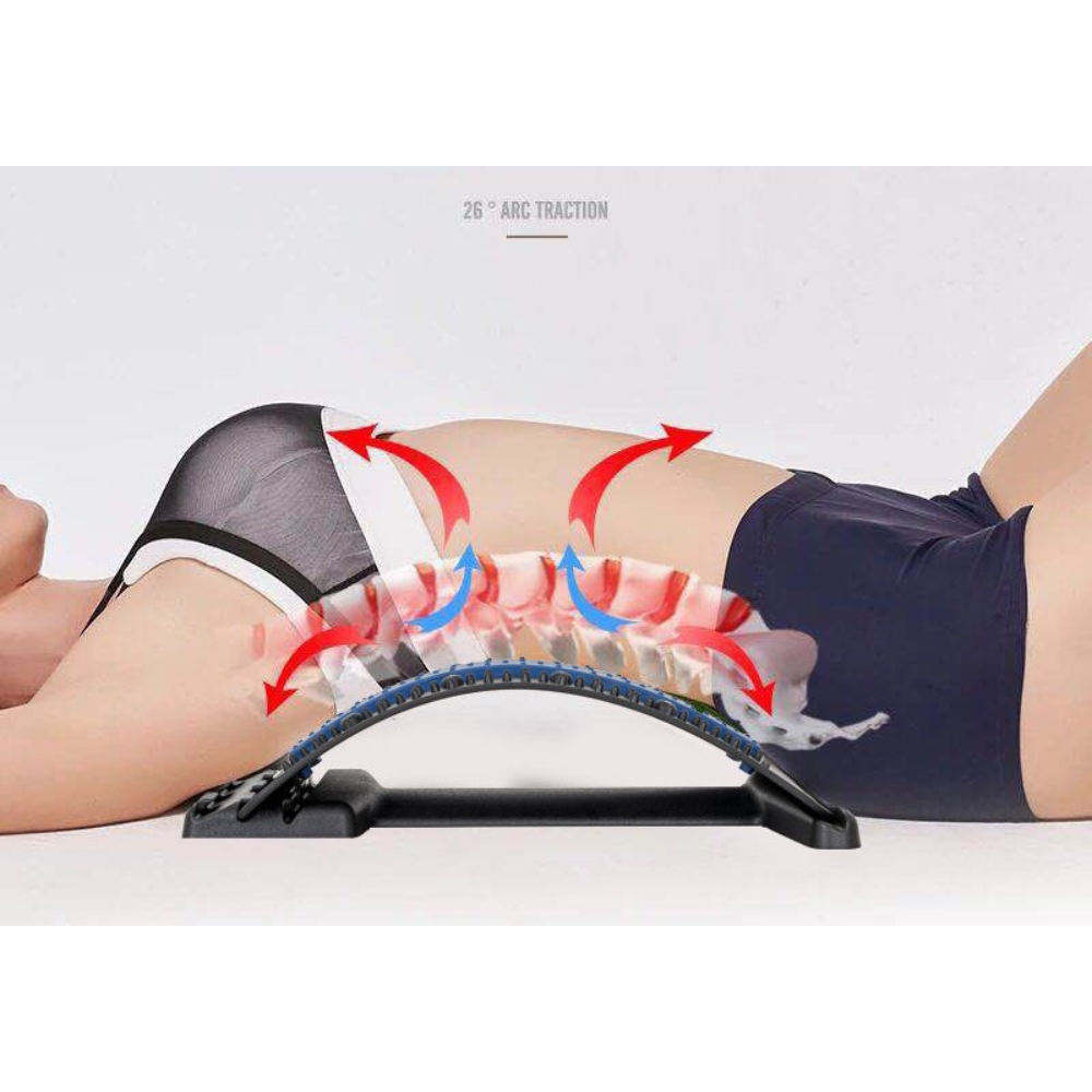 Magnetotherapy Pink Multi-Level Adjustable Lumbar Spine Back Support Stretcher