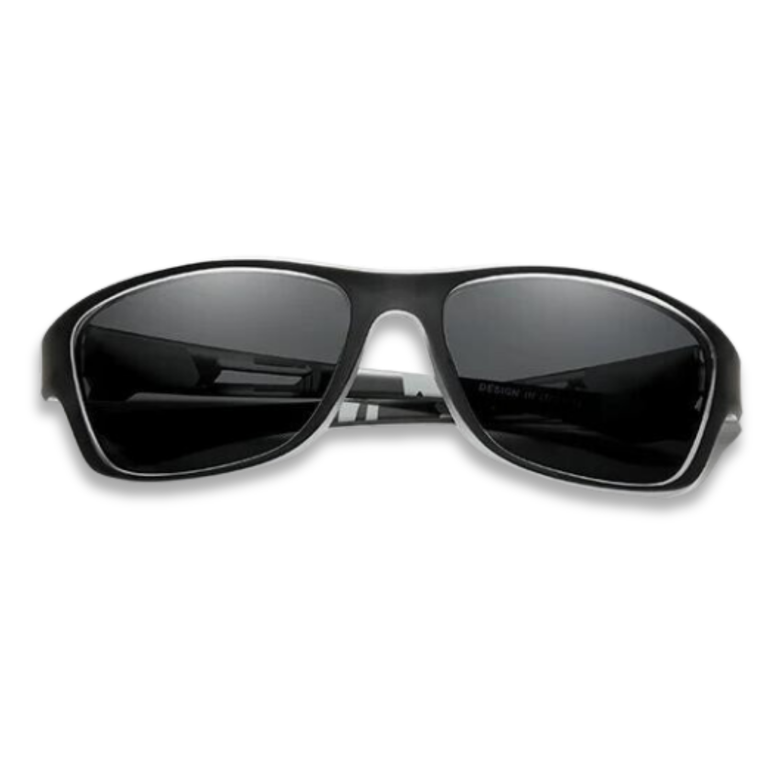 Kingseven Men's Lightweight Wraparound Polarised Sunglasses (Clear/Black) UV400