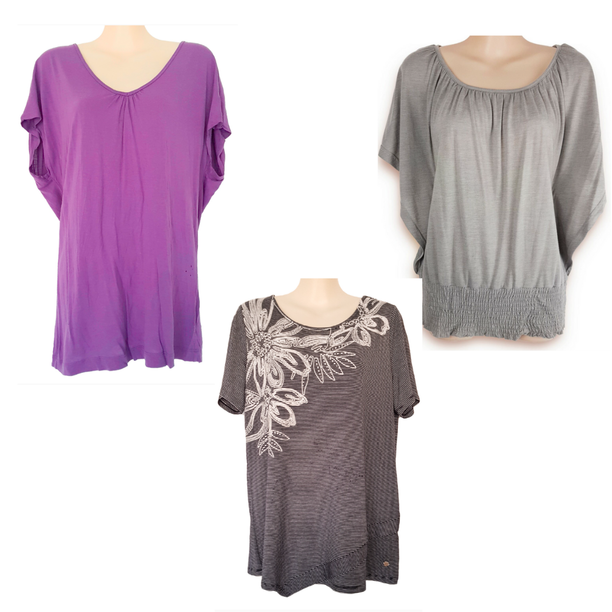 3pcs Lot Forcast W.Lane Portmans Purple Grey Relaxed Fit Tops Casual Blouse S XS