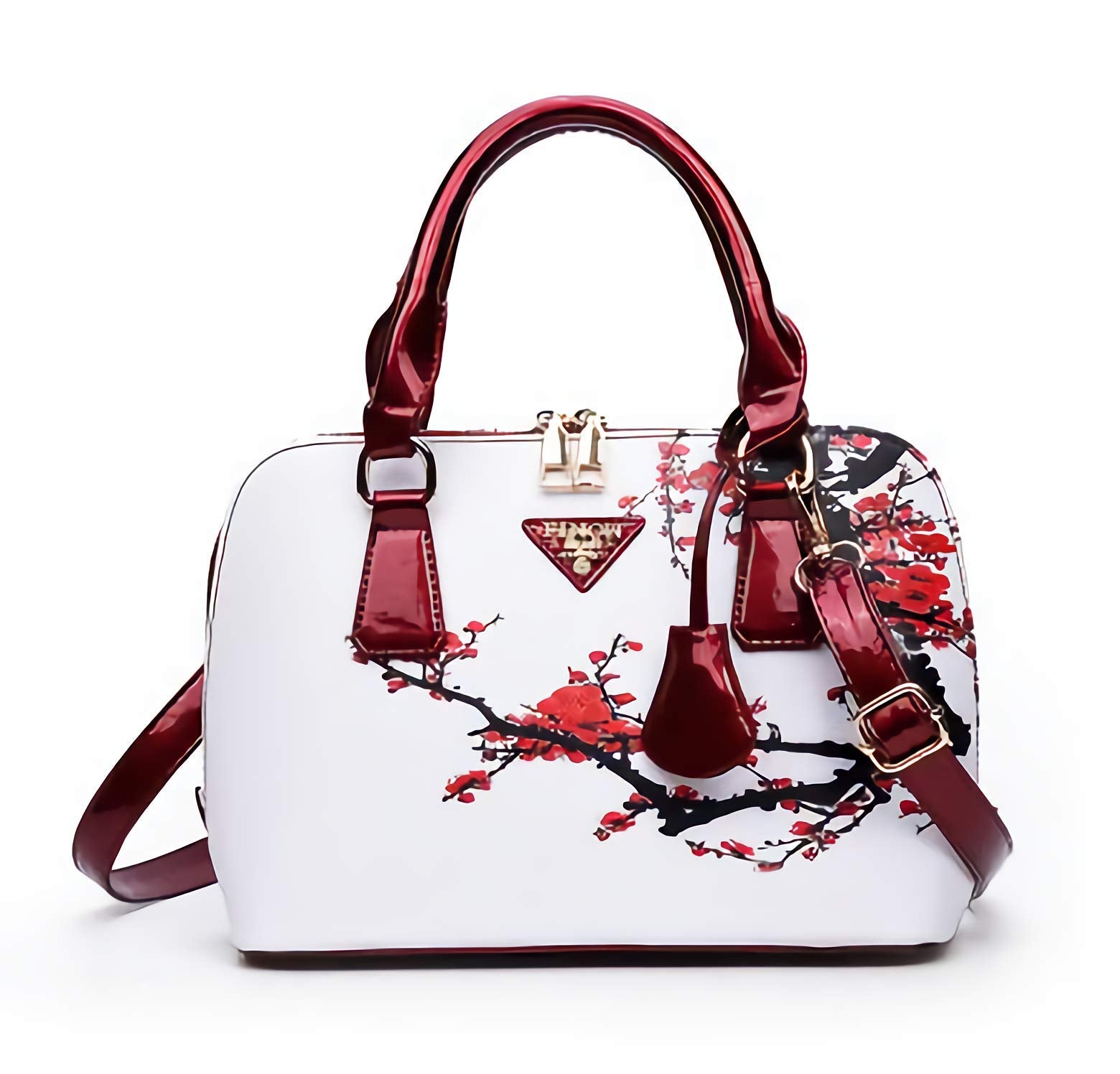 Cherry Blossom Luxury Handbag Sakura White Red Floral Shoulder Bag Japanese