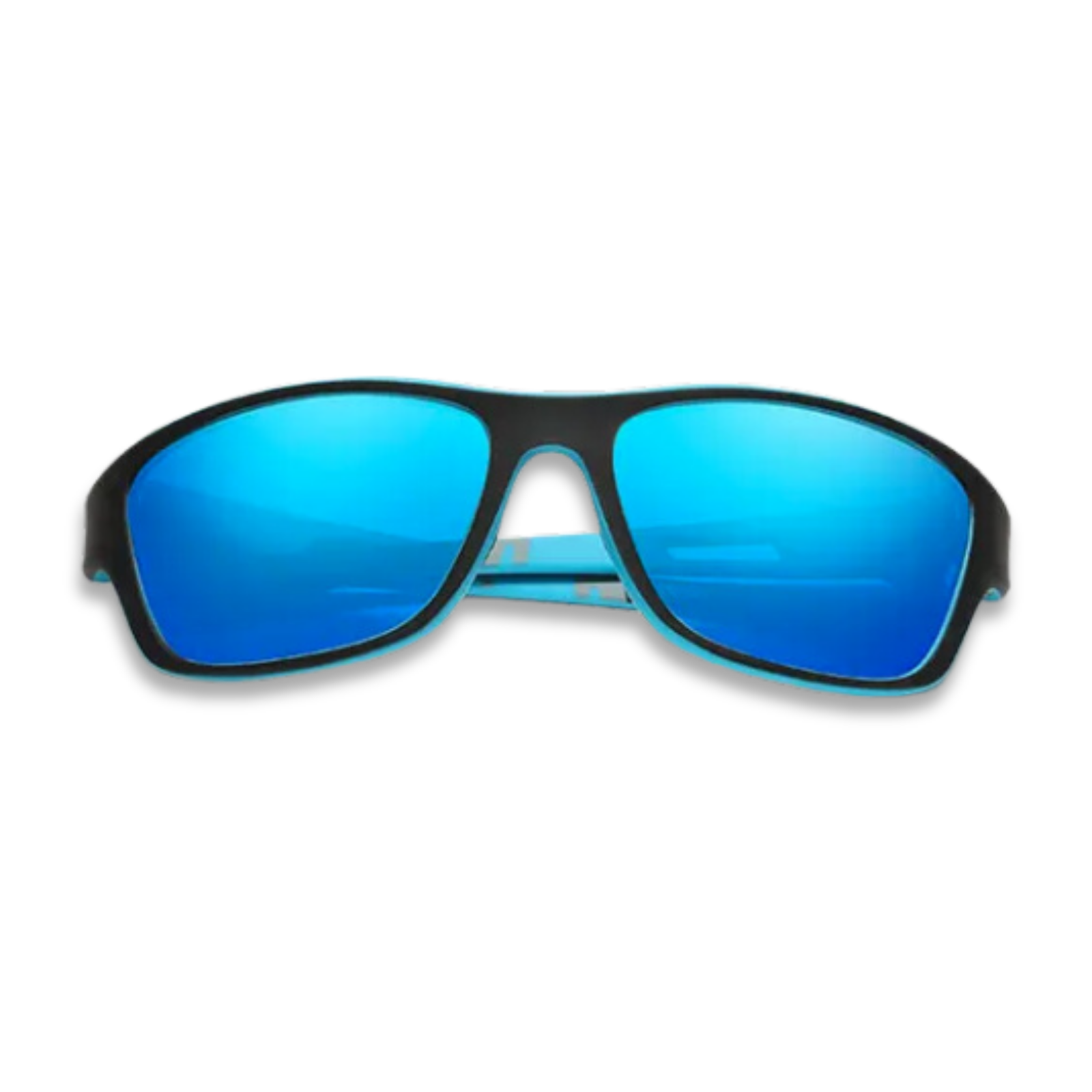 Kingseven Men's Lightweight Wraparound Polarised Sunglasses (Black/Blue) UV400