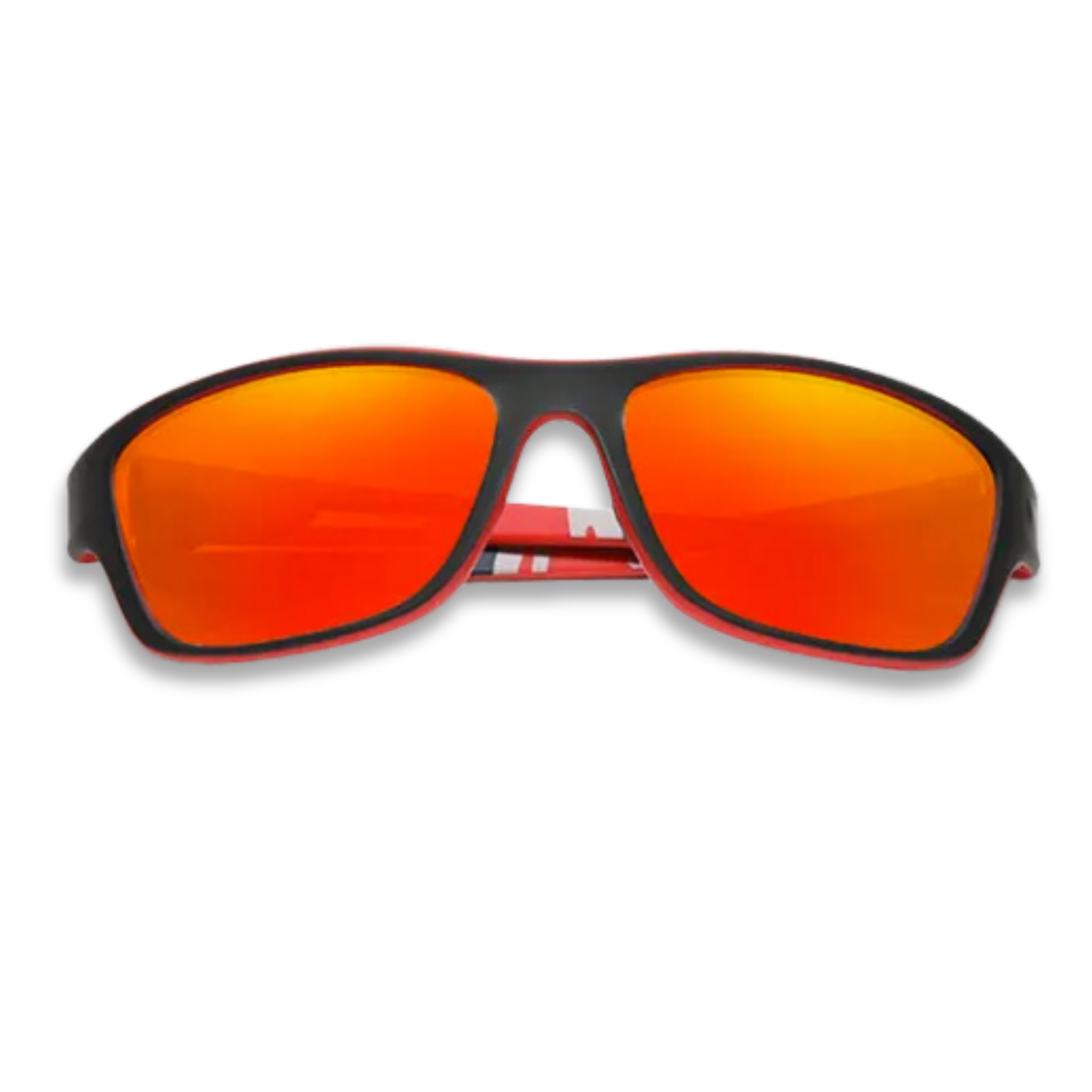 Kingseven Men's Lightweight Wraparound Polarised Sunglasses (Black/Red) UV400