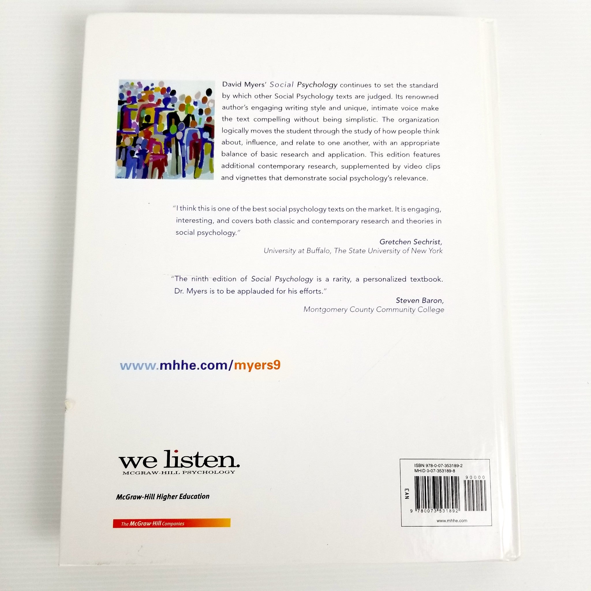 Social Psychology 9th Edition by David G. Myers Textbook Hardcover 9780073531892