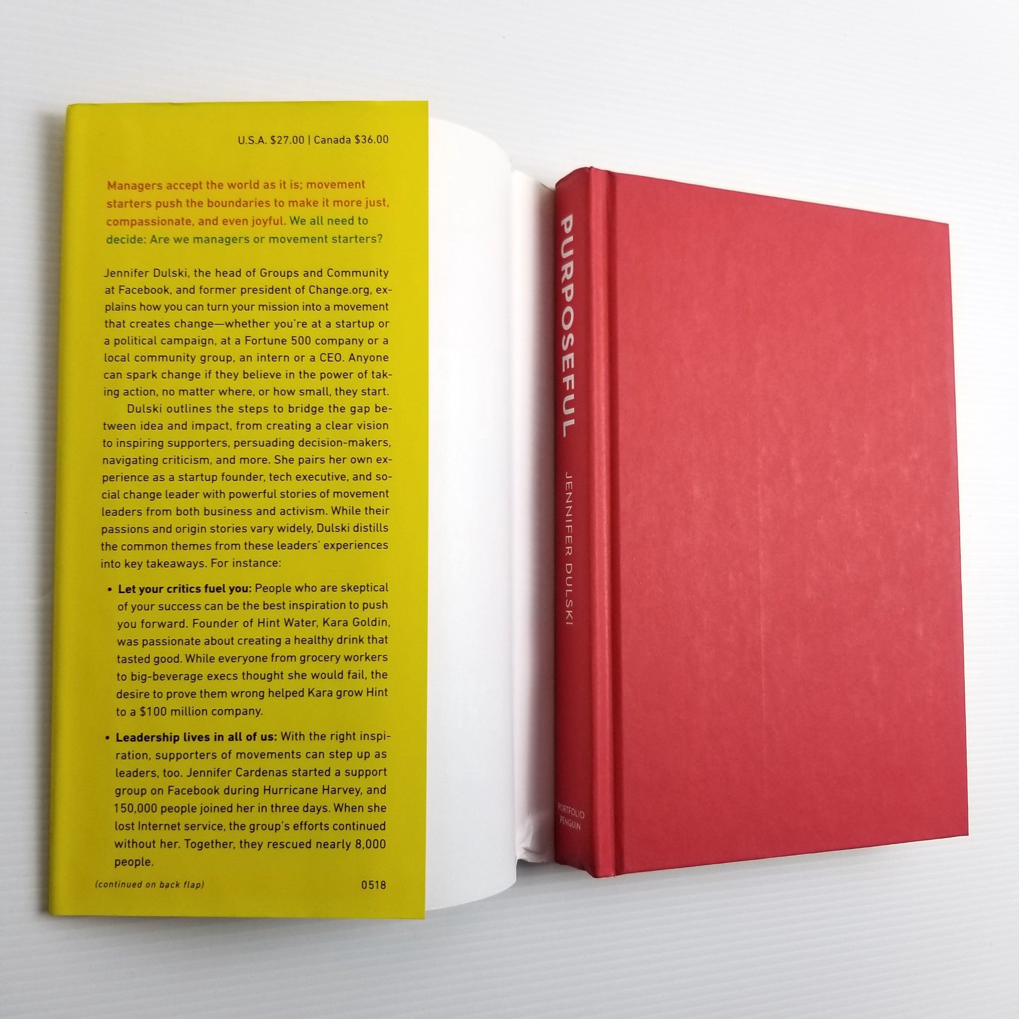 Purposeful: Are You a Manager or a Movement Starter? Hardcover 2018 by J. Dulski