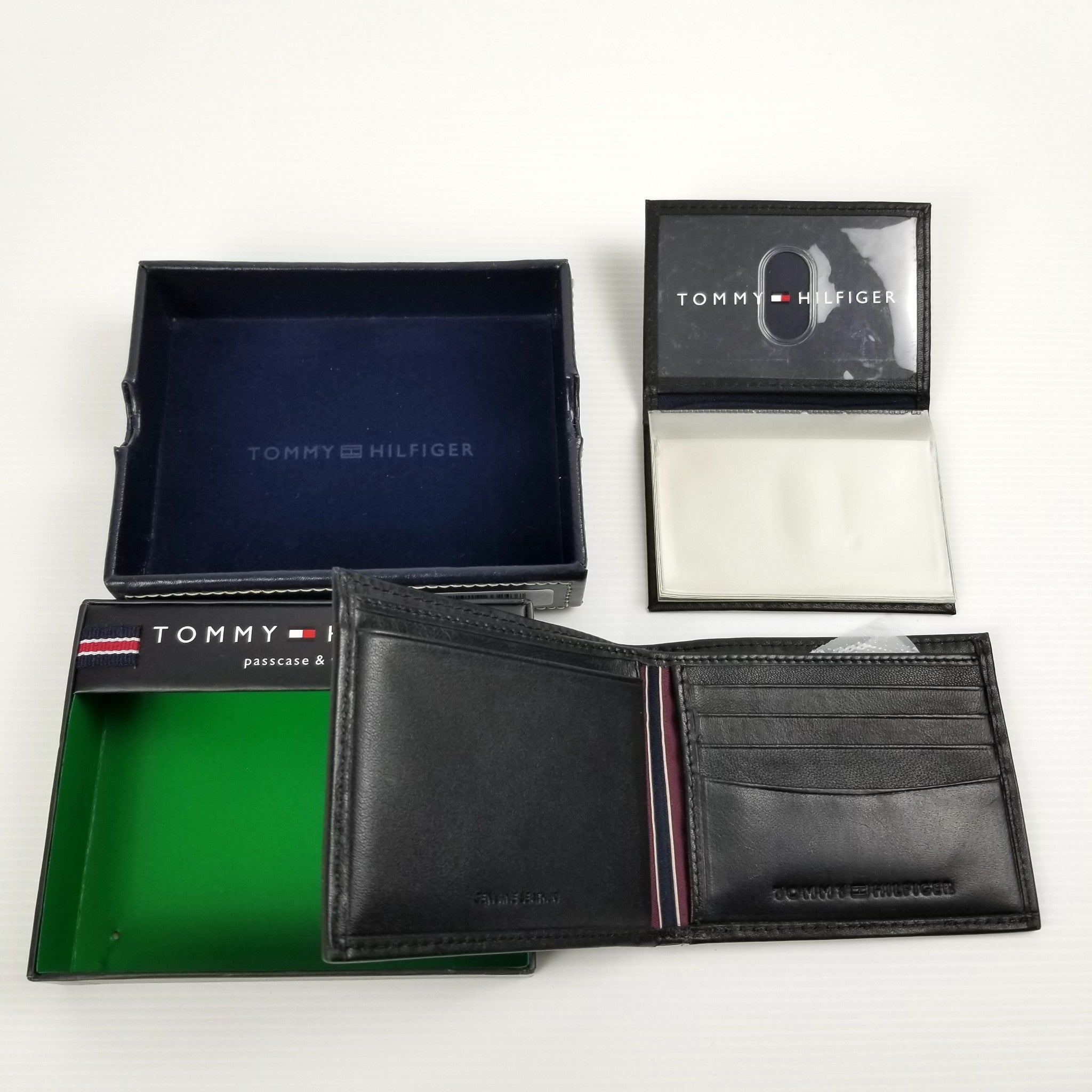 Tommy Hilfiger Men's Bifold Leather Wallet Passcase Stockton Billfold Black, New