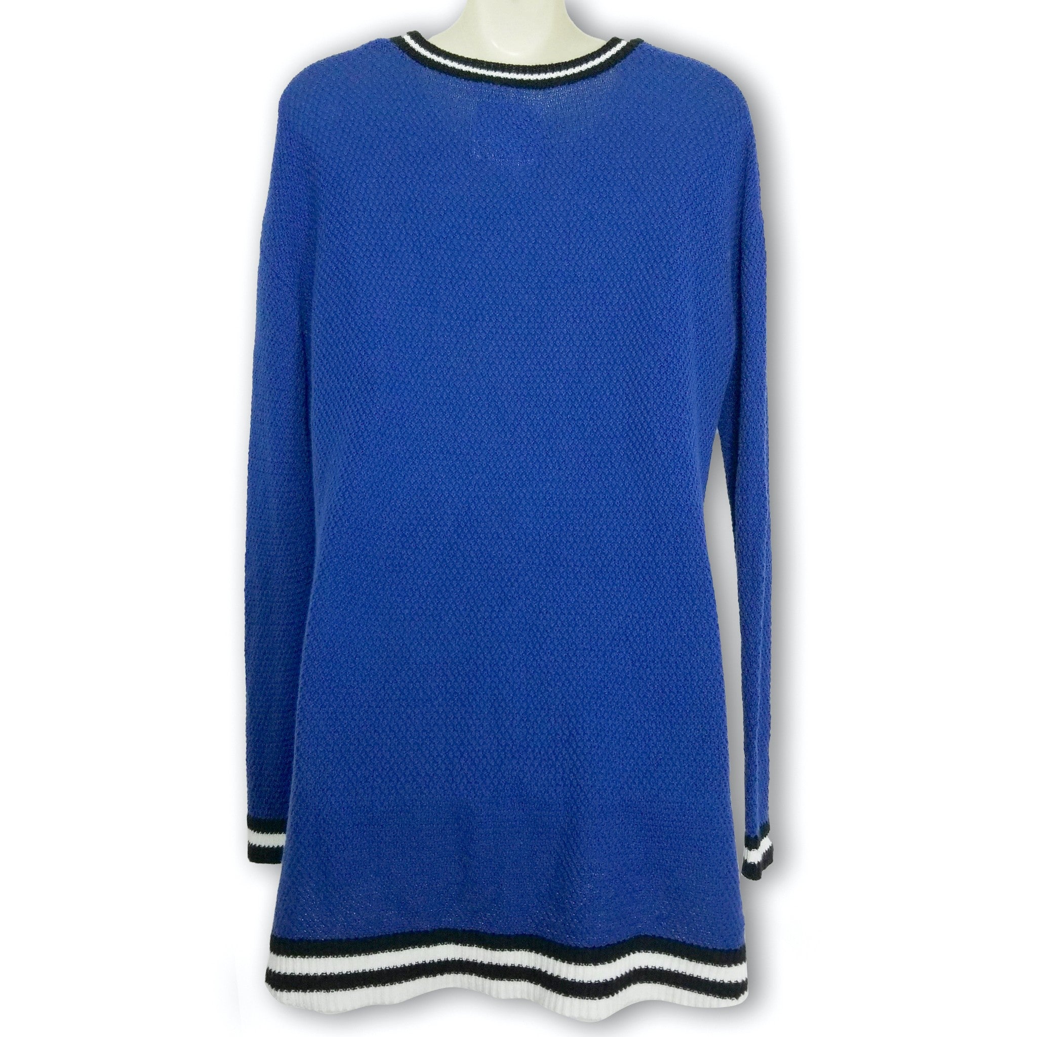 Archy & Co Women's Blue White Striped Knit Jumper Sweater Long Cotton On XS / PP