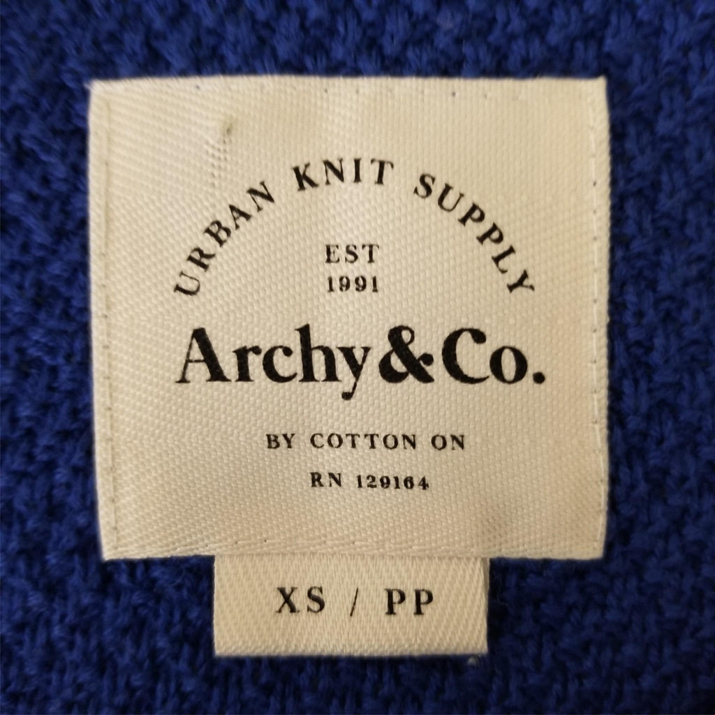 Archy & Co Women's Blue White Striped Knit Jumper Sweater Long Cotton On XS / PP