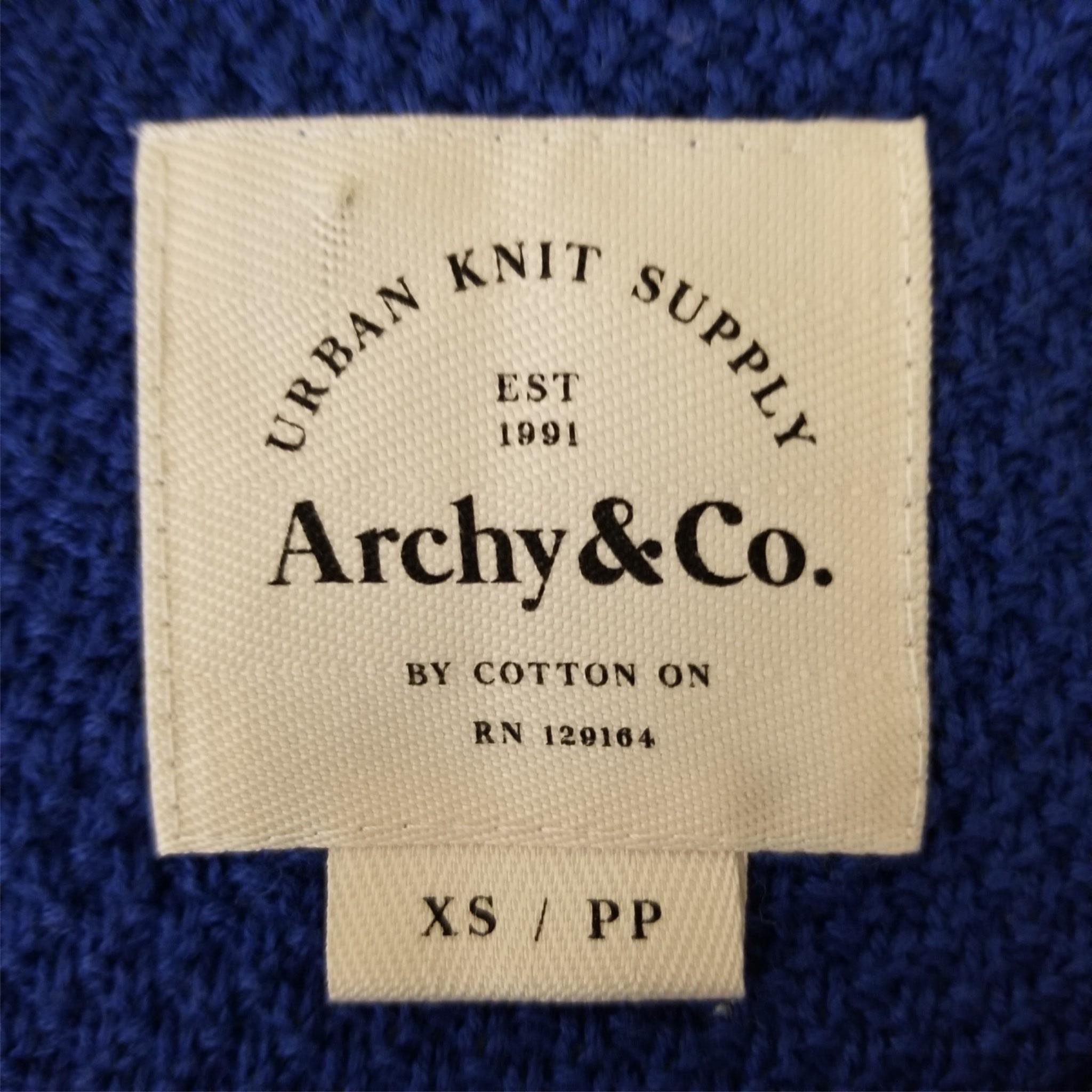 Archy & Co Women's Blue White Striped Knit Jumper Sweater Long Cotton On XS / PP