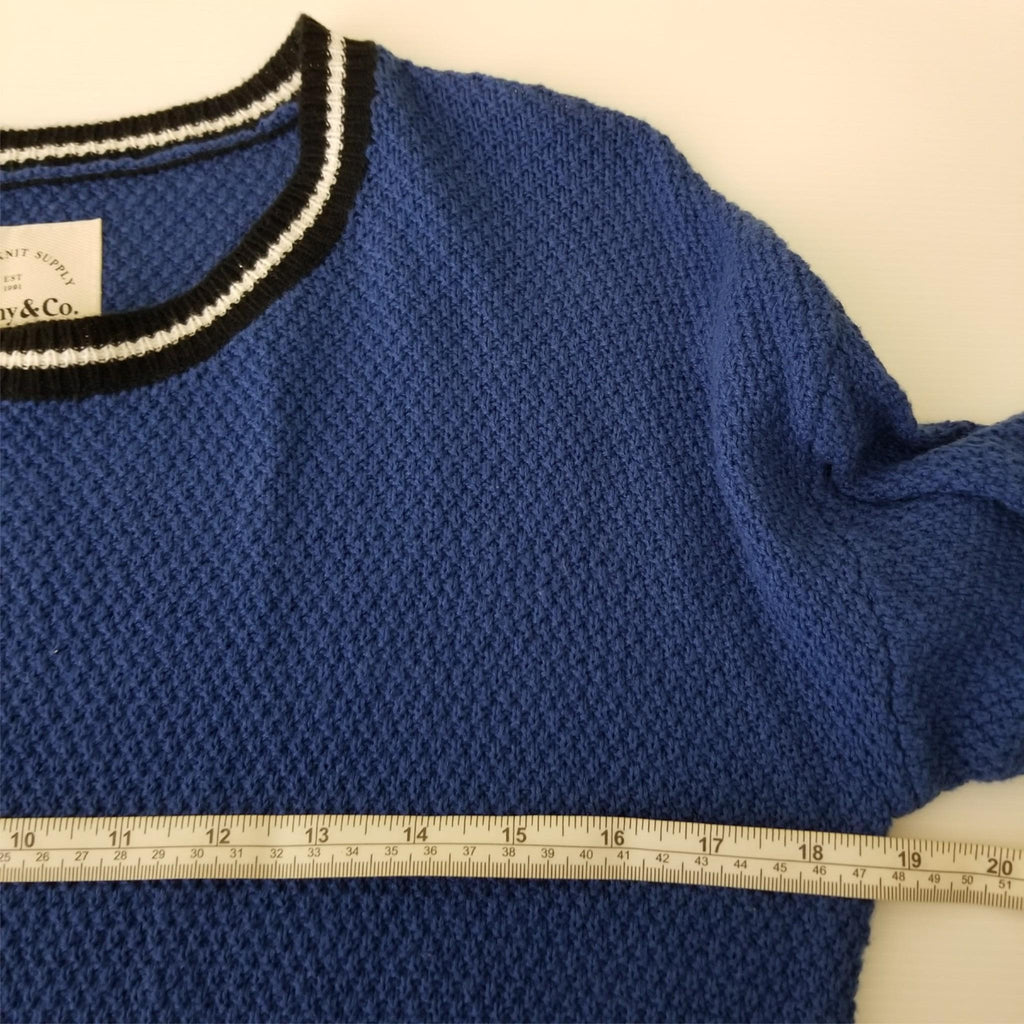 Archy & Co Women's Blue White Striped Knit Jumper Sweater Long Cotton On XS / PP