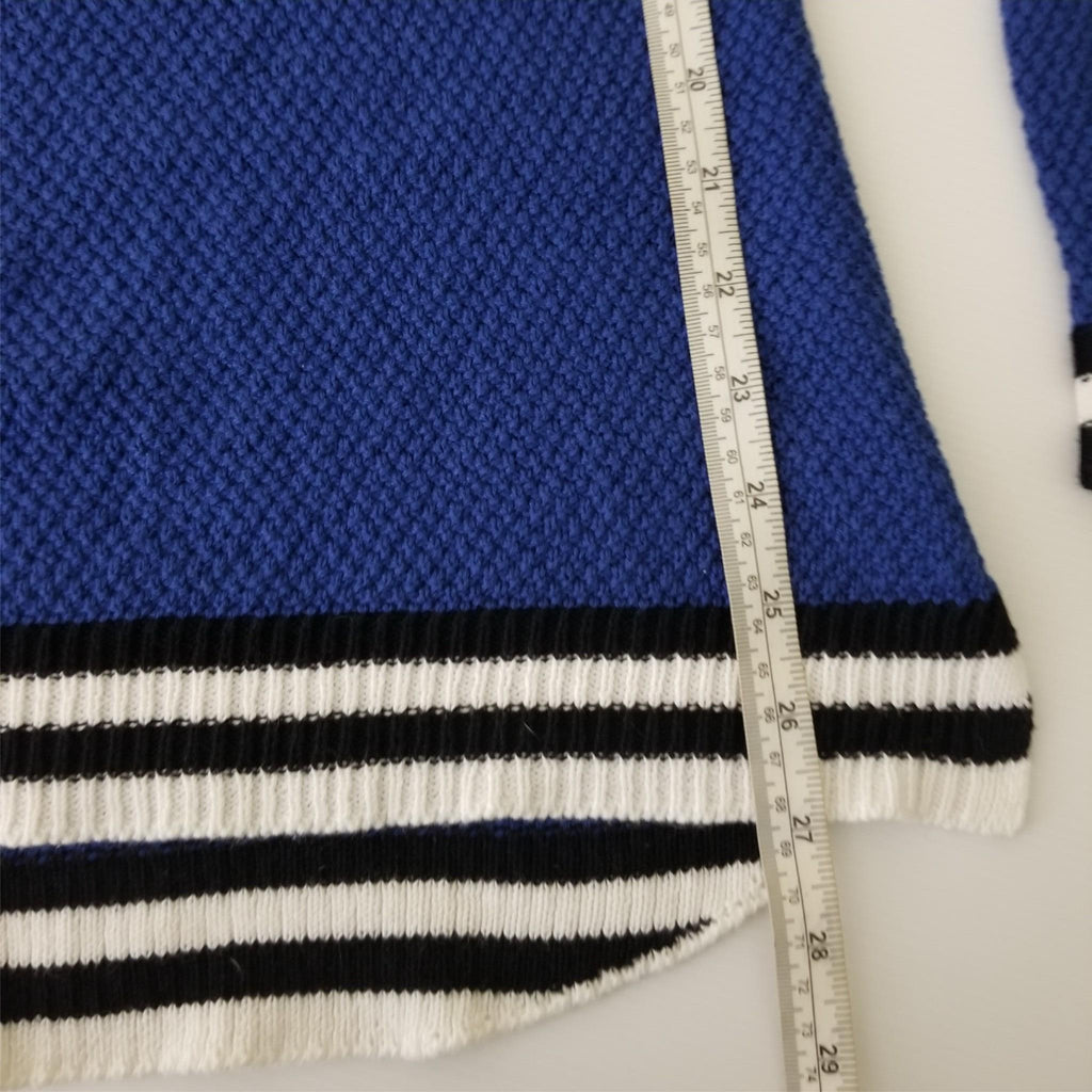 Archy & Co Women's Blue White Striped Knit Jumper Sweater Long Cotton On XS / PP