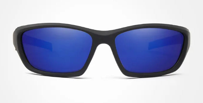 Kingseven Men's Wraparound Polarized Sunglasses Black/Blue UV400 Driving Fishing